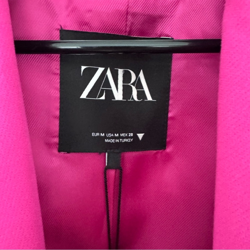 Zara Hot Pink Cropped Blazer Skort Shorts Set size Medium NWT NEW - Picture 3 of 13